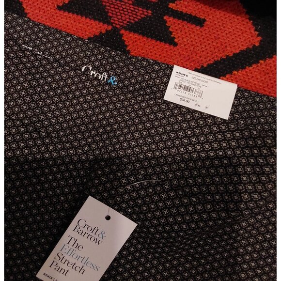 NEW Croft & Barrow Womens 24W Short Black & Gray Effortless Stretch Pull-On Pant - Picture 2 of 11